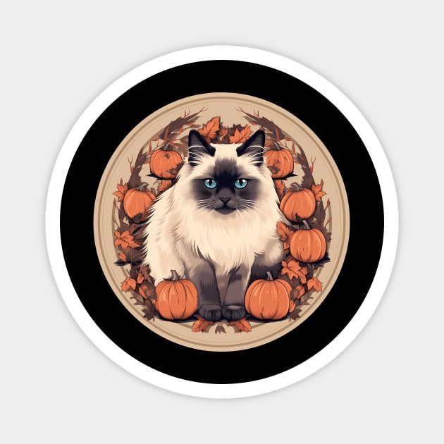 Birman Cat Halloween, Cat Lover Magnet by logiamerch